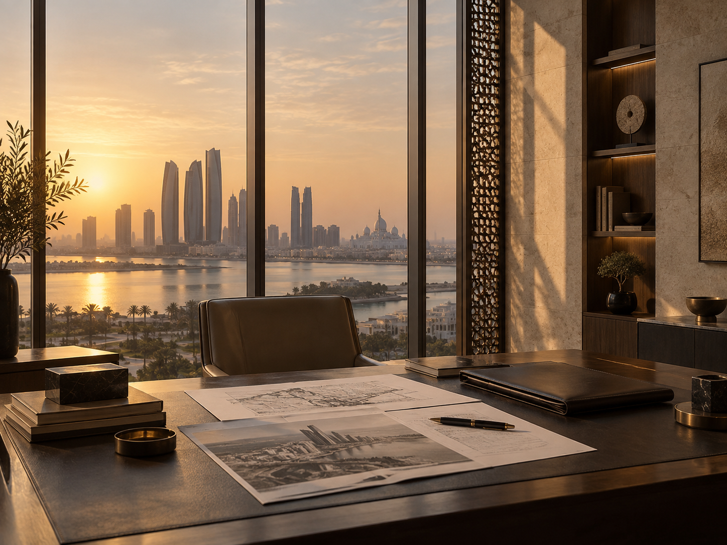 Atatreh Investment office overlooking Abu Dhabi